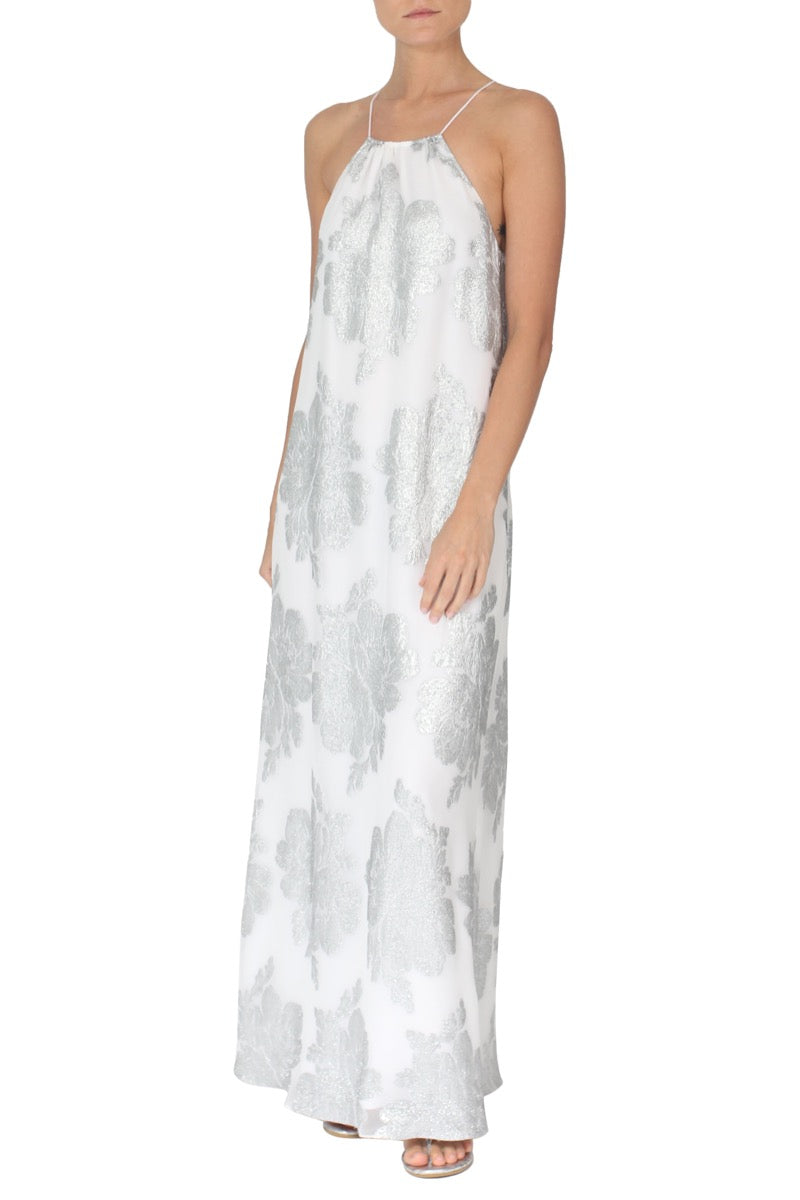 Racer Back Flower Lurex Dress