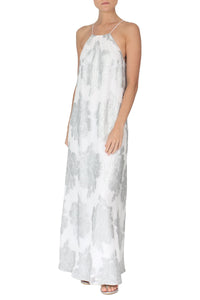 Racer Back Flower Lurex Dress