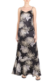 Printed Silk Satin Sweep Skirt