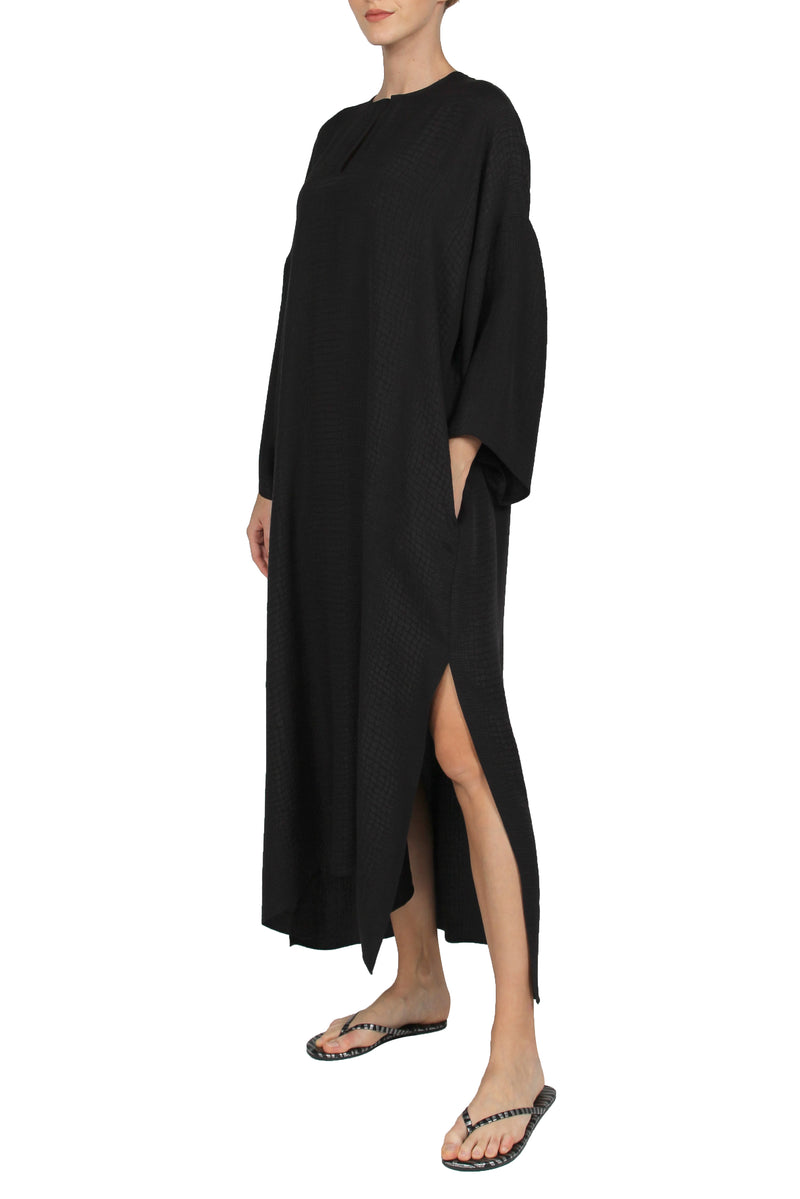 Round Neck Silk Croco Boubou Caftan