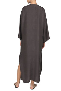 Round Neck Silk Croco Boubou Caftan