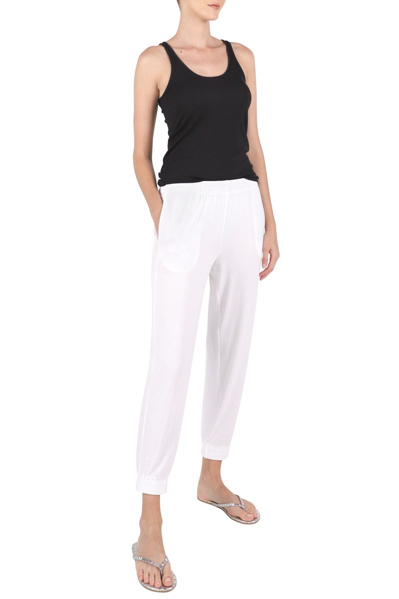 Ribbed Silk Jogging Pants