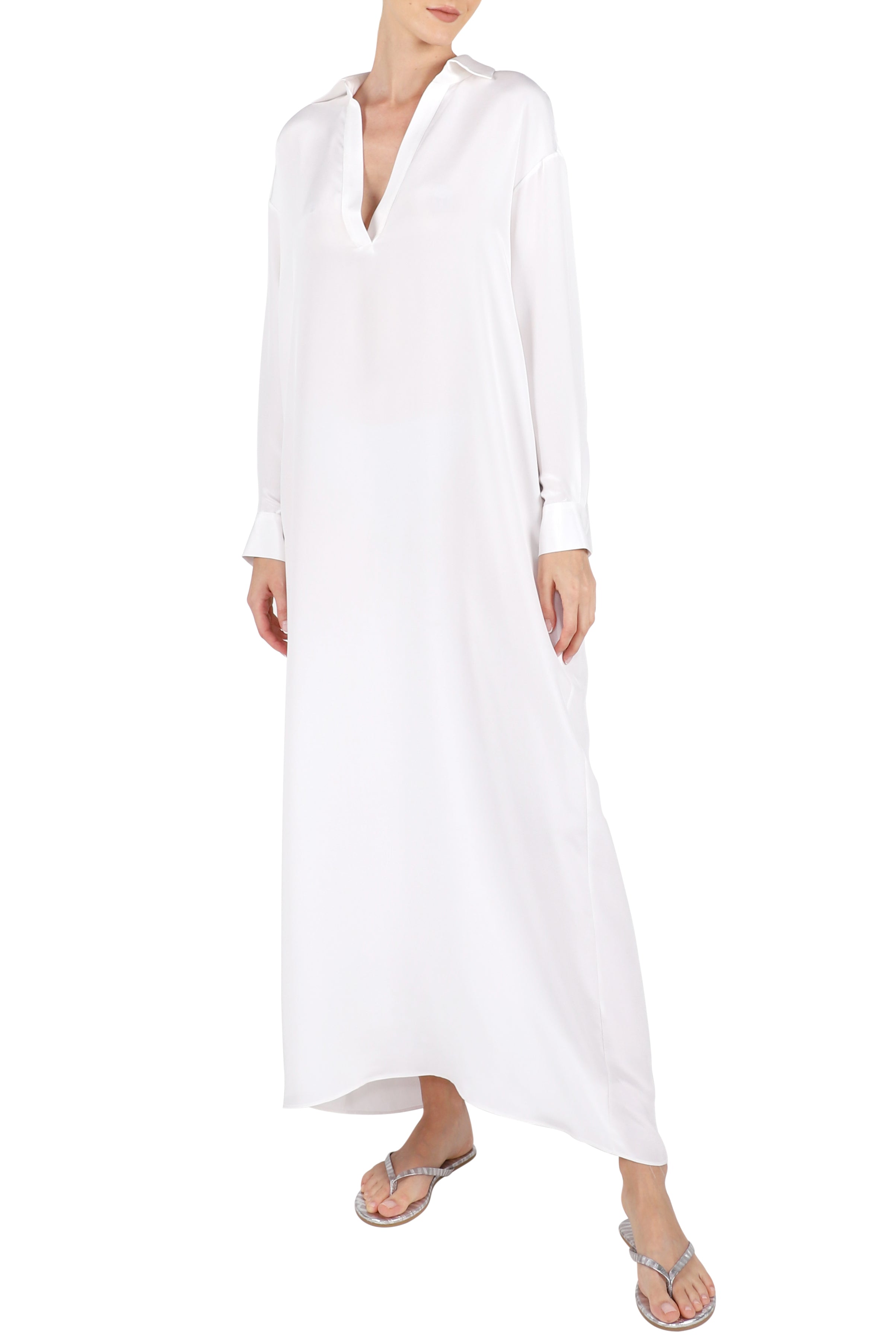 Silk Crepe Polo Dress