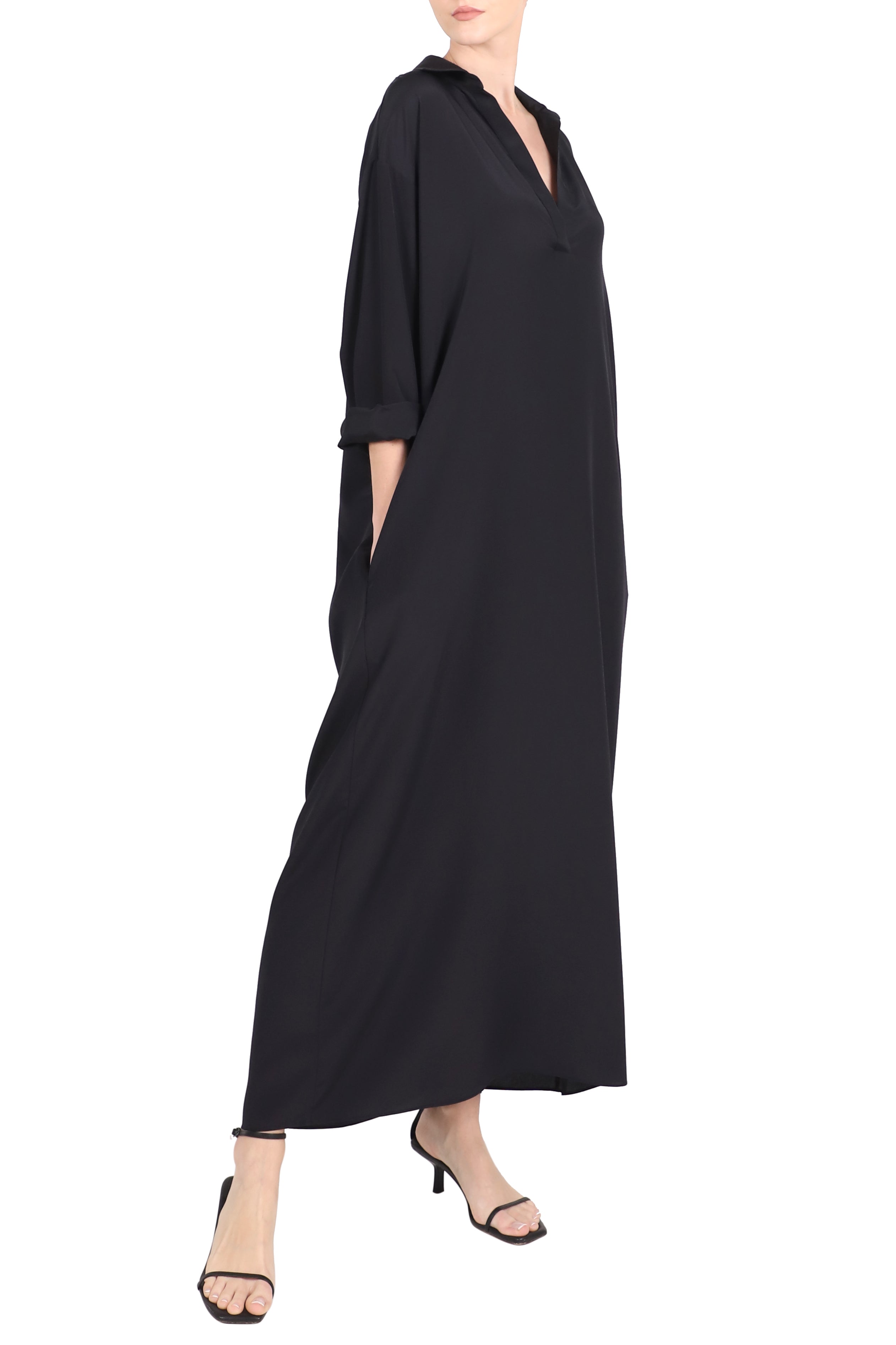 Silk Crepe Polo Dress