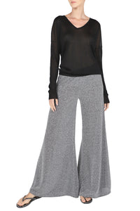 Metallic Jersey Palazzo Pants