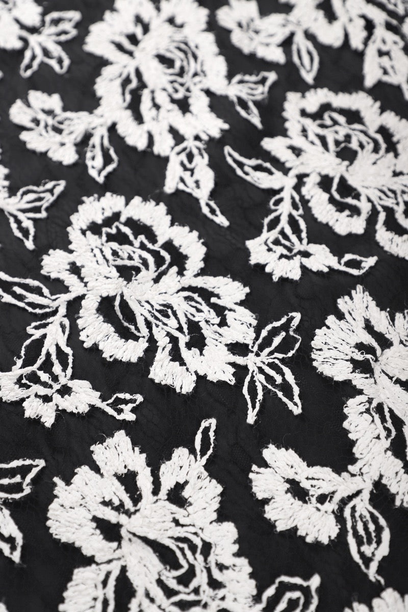 Floral Embroidered Lace Skirt