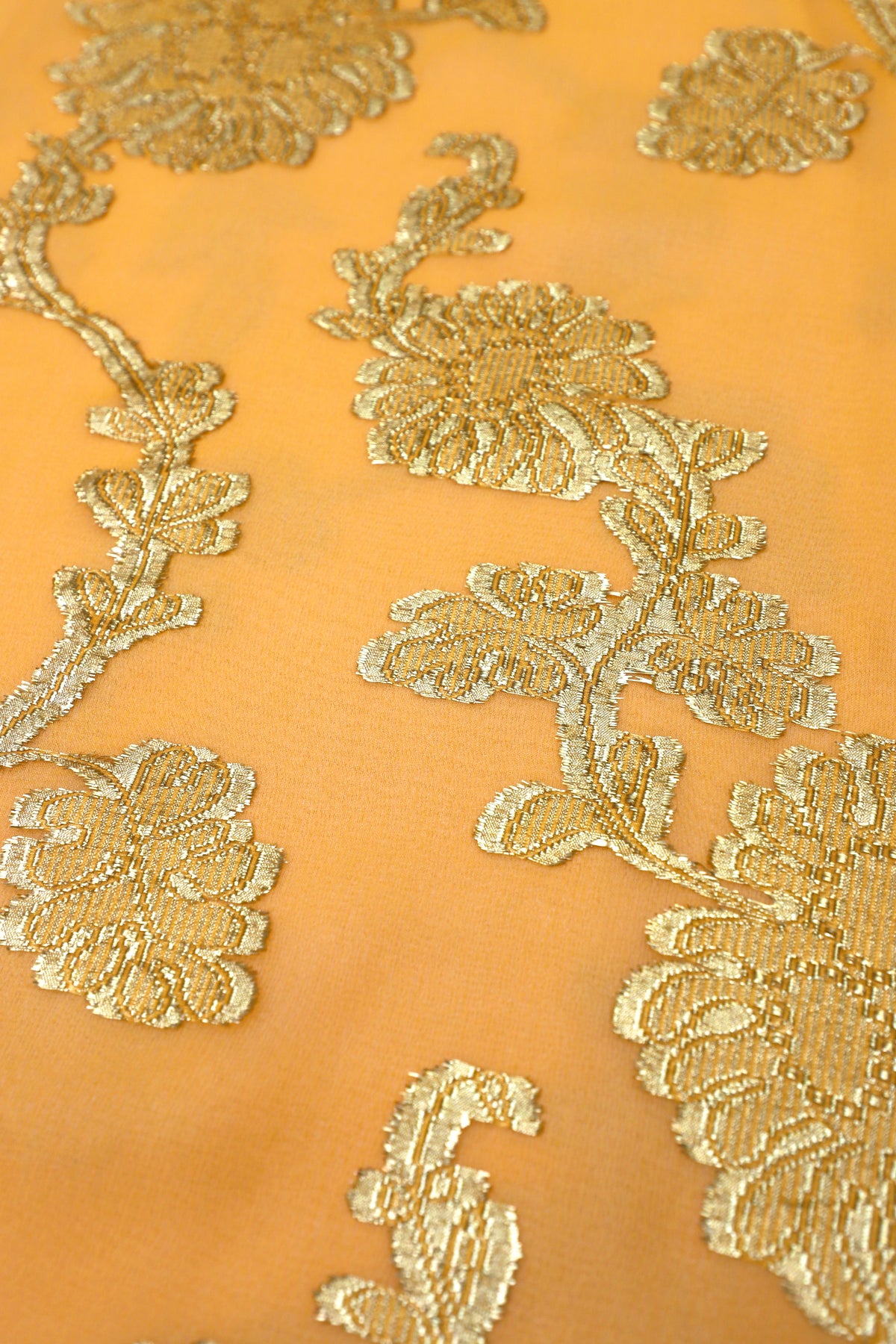 Saffron Gold Metallic Flower Boubou Caftan