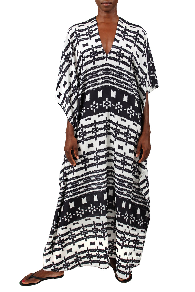 Ethnic Printed Silk Boubou Caftan