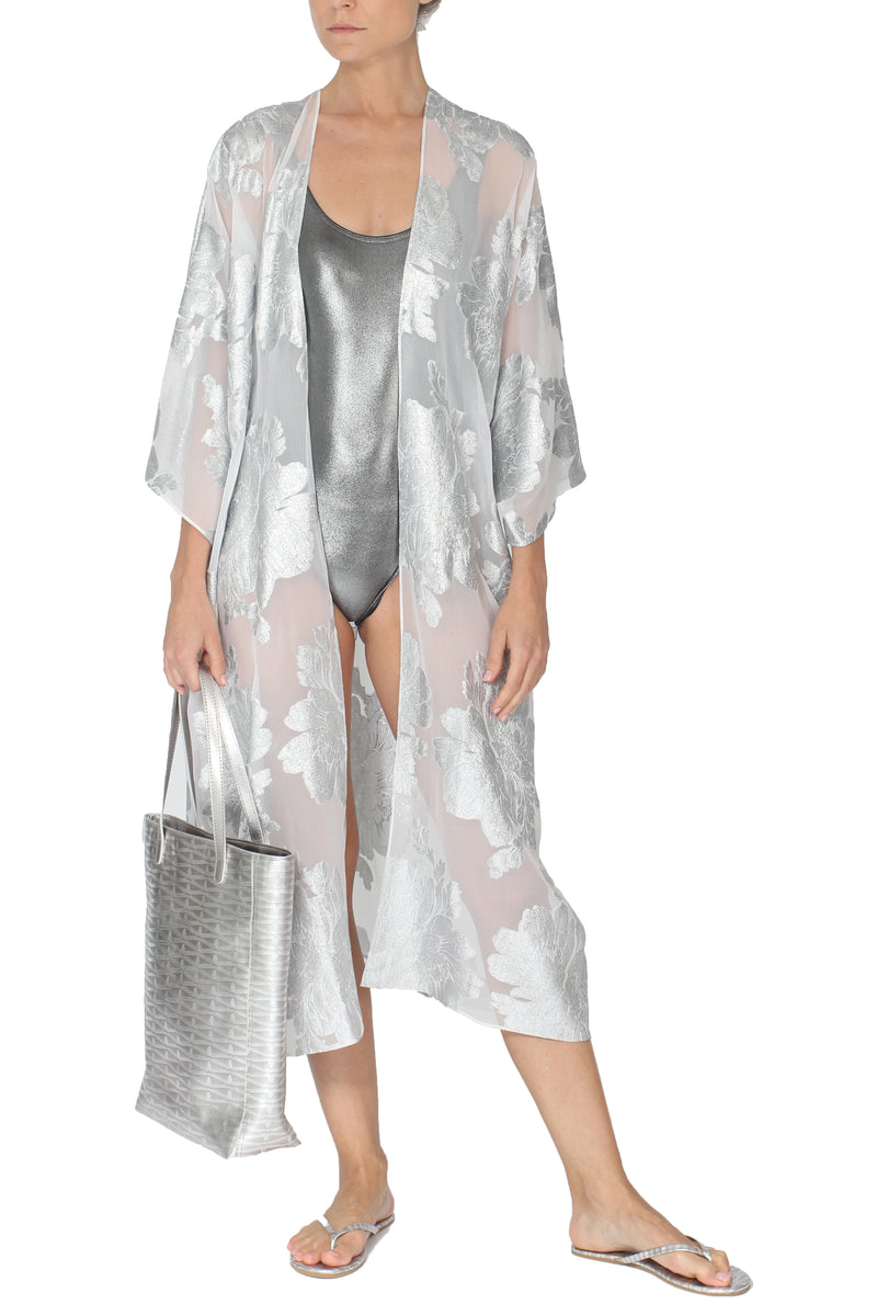 Metallic Flower Babani Cover Up