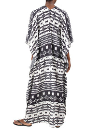 Ethnic Printed Silk Boubou Caftan