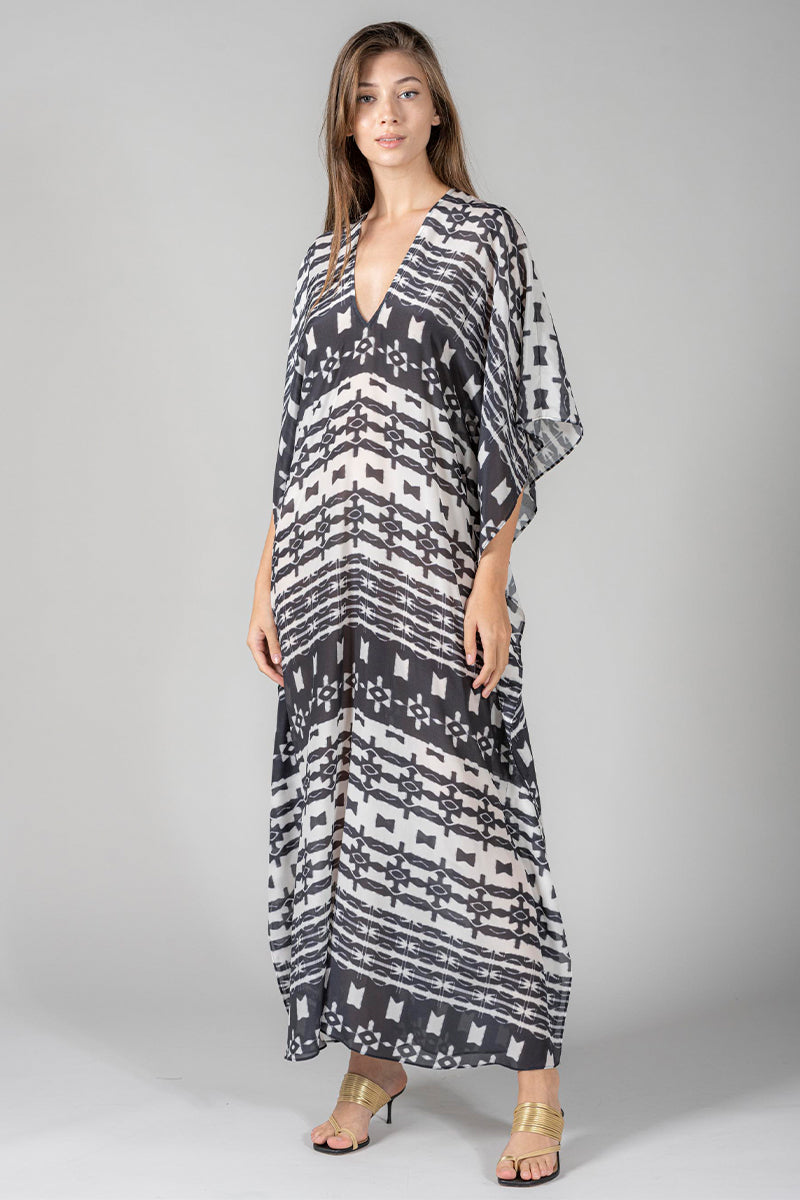 Ethnic Printed Silk Boubou Caftan