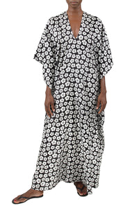 Flower Printed Silk Boubou Caftan