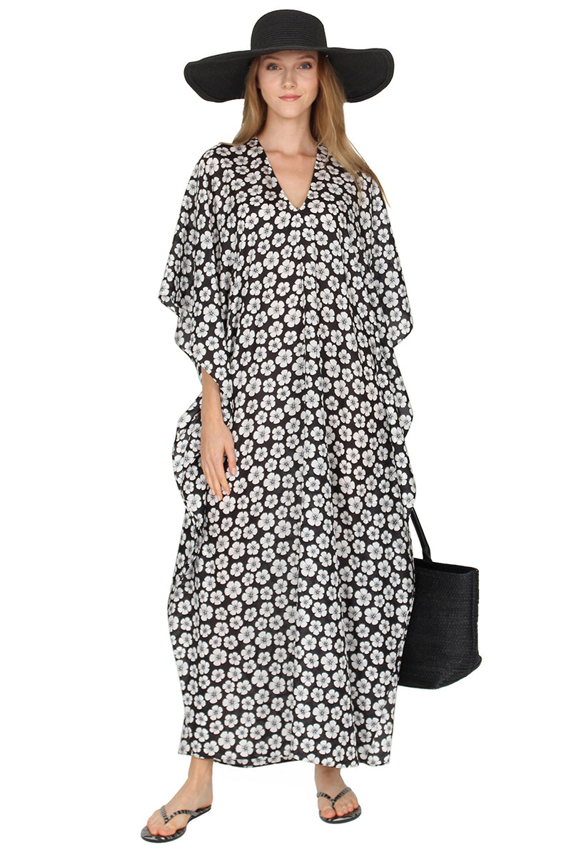 Flower Printed Silk Boubou Caftan