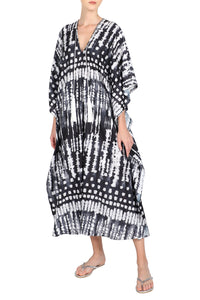 Ikat Printed Silk Boubou Caftan