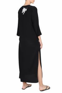 Rose Embroidered Long Hammer Dress