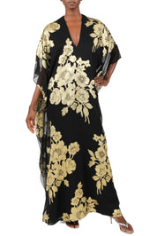 Metallic Rose Flower Boubou Caftan