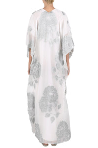Oriental Flower Silk Boubou Caftan