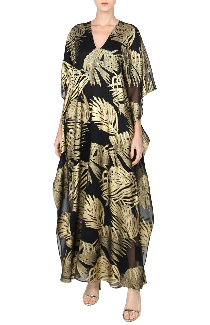 Metallic Palm Motif Boubou Caftan