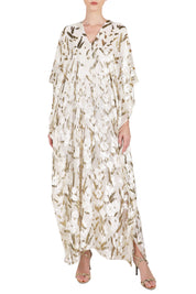 Gold Petal Velour Devore Boubou Caftan