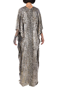 Metallic Croco Devore Boubou Caftan