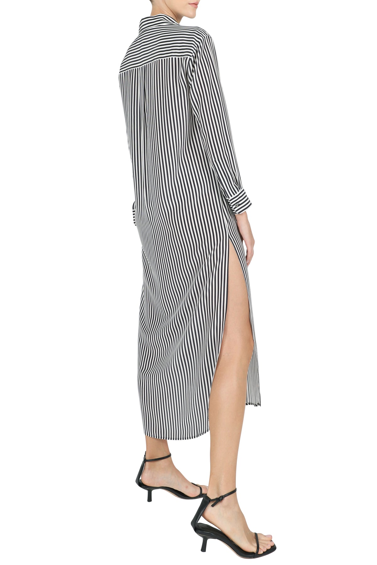 Silk Crepe de Chine Maxi Button Down Shirt Dress