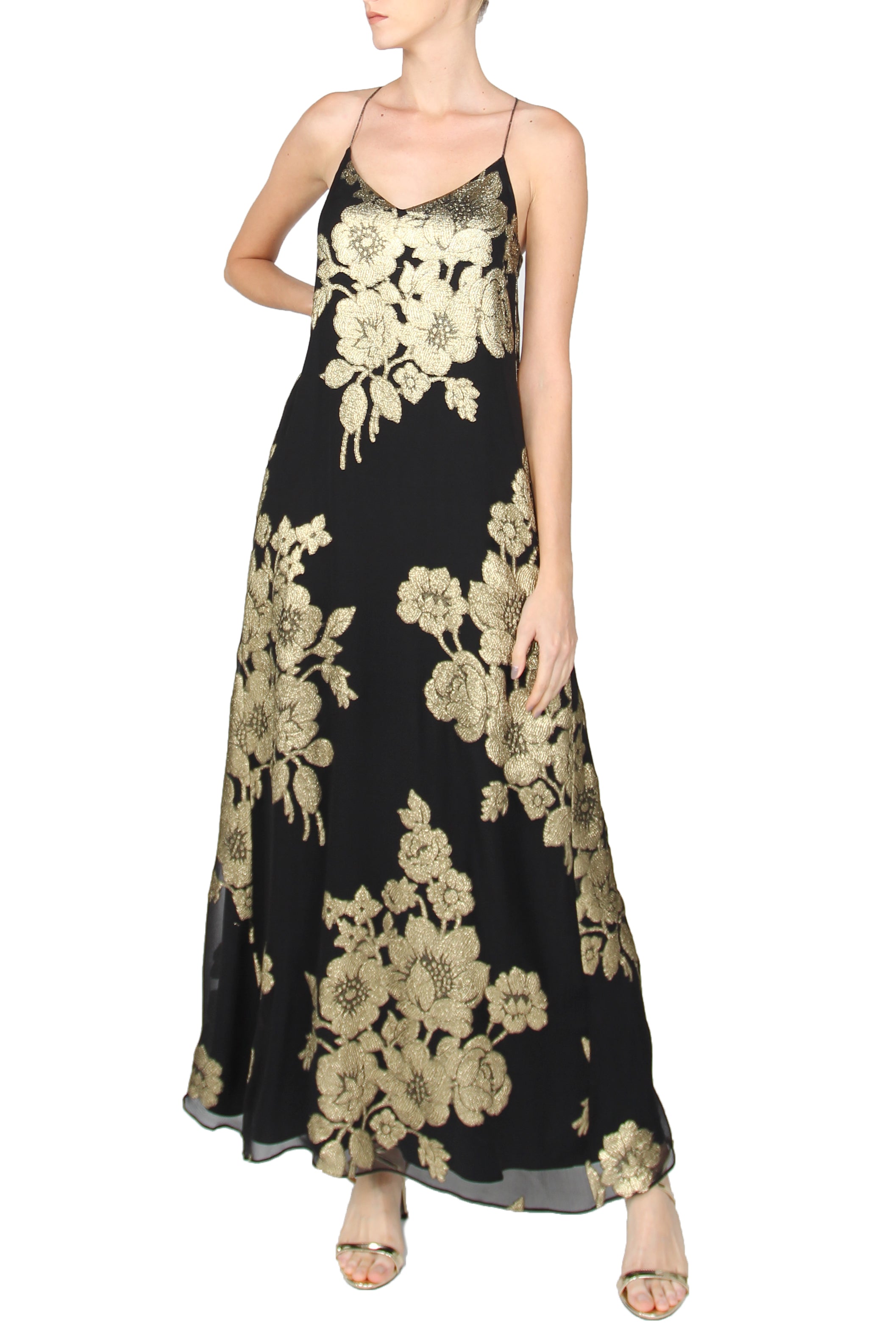 Metallic Rose Racer Back Dress