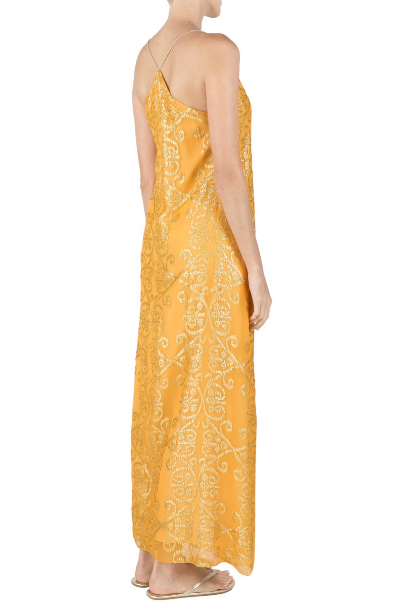 Metallic Arabesque Racer Back Dress