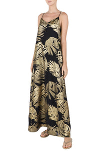 Metallic Palm Racer Back Dress