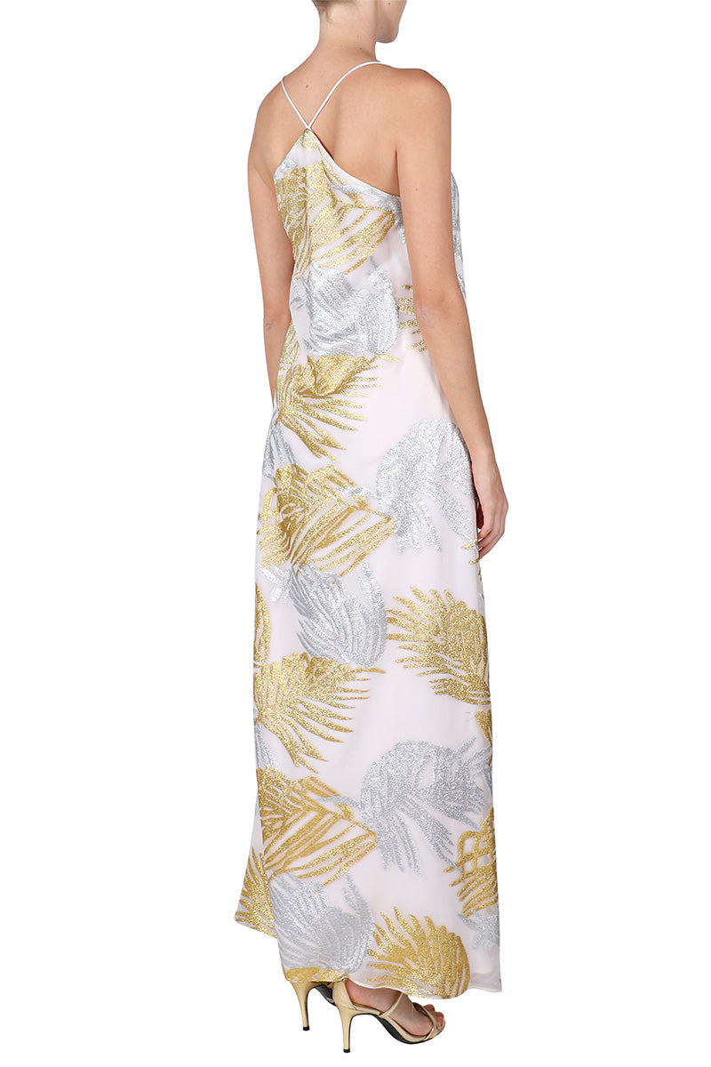 Metallic Palm Racer Back Dress