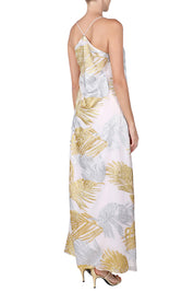 Metallic Palm Racer Back Dress