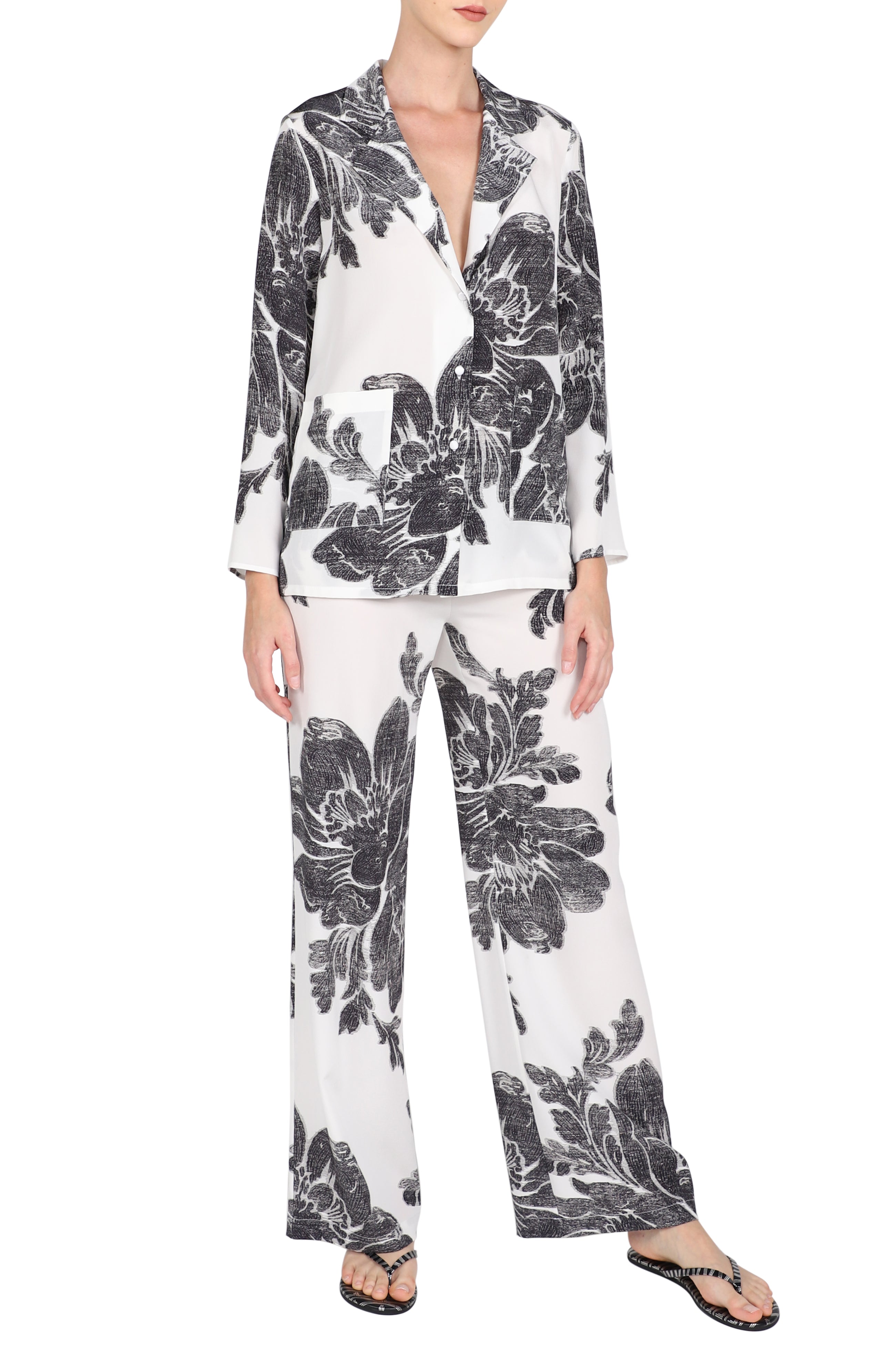 Silk Printed Flair Pants