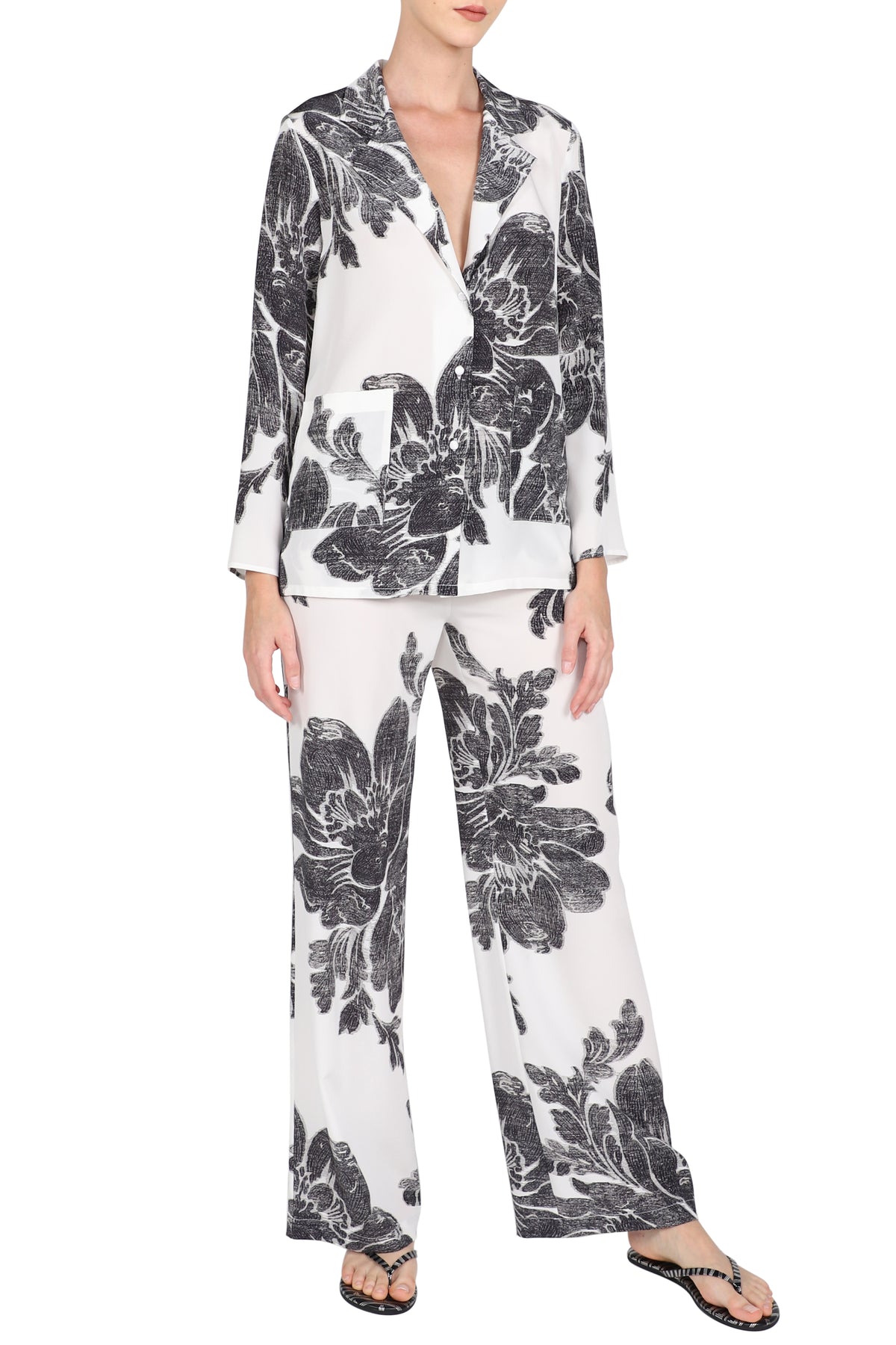 Silk Printed Flair Pants