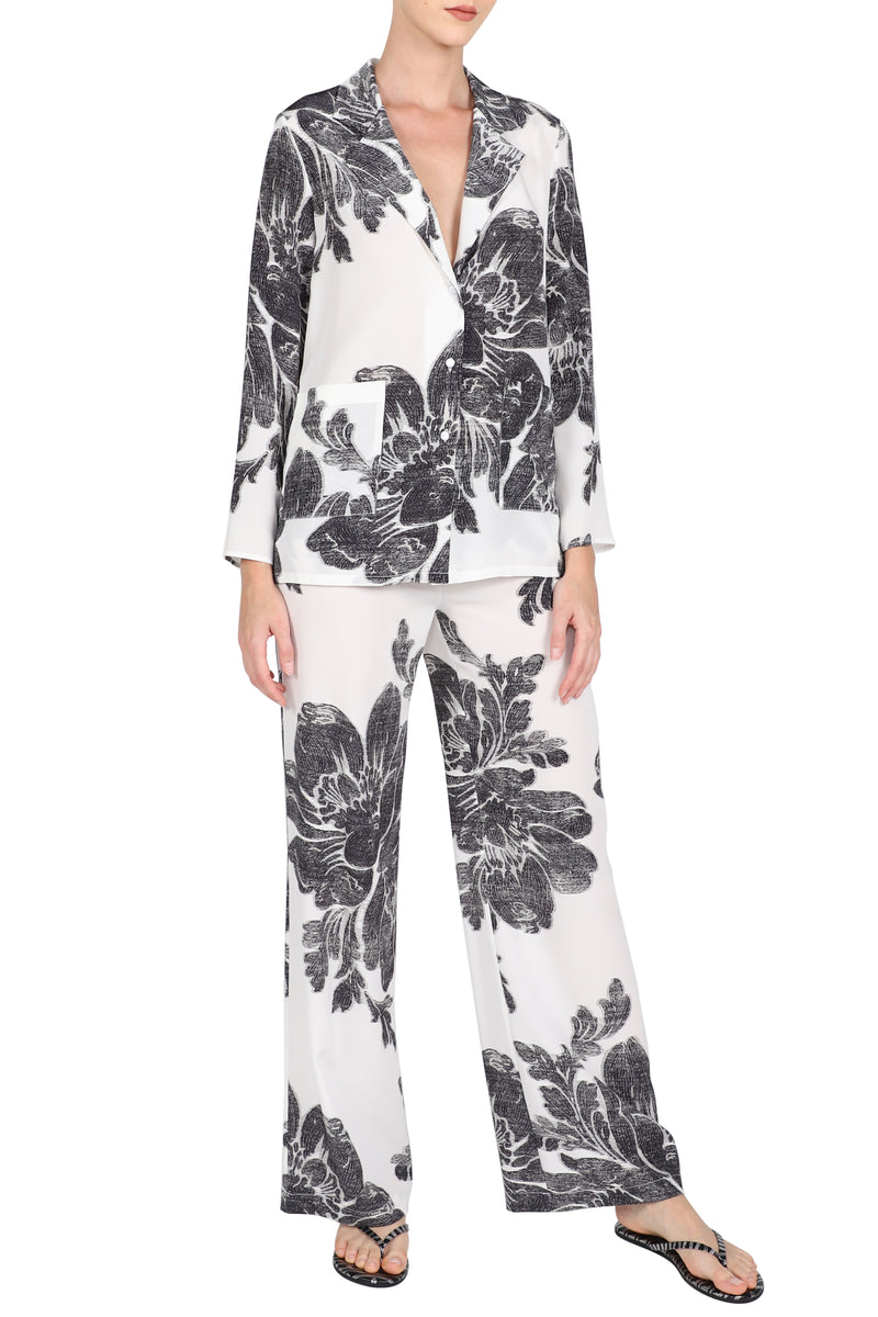Silk Printed Flair Pants