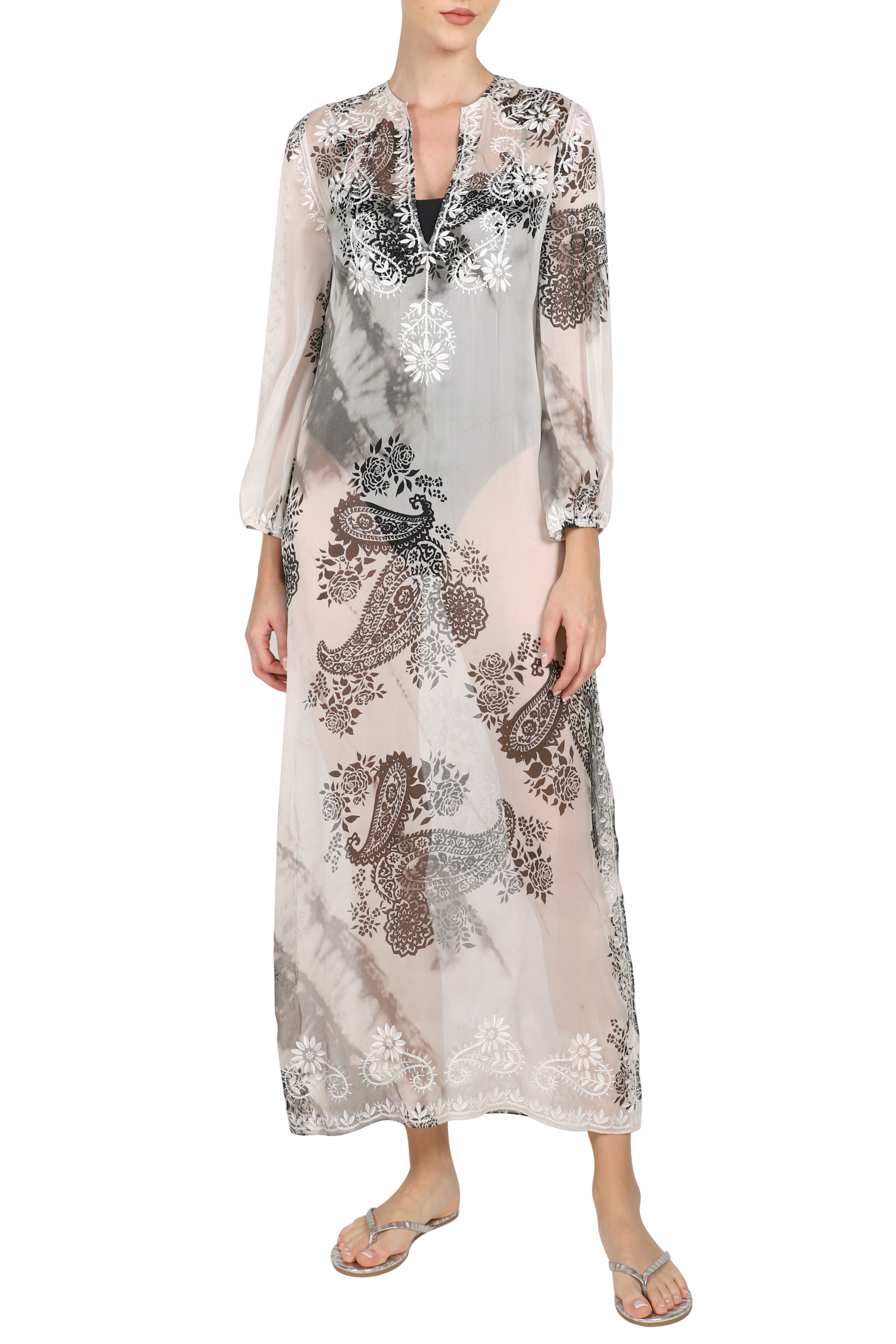 Puffy Sleeve Long Caftan