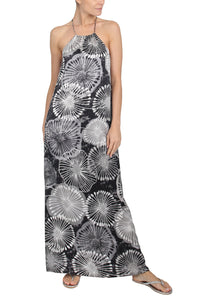 Printed Racer Back Long Dress