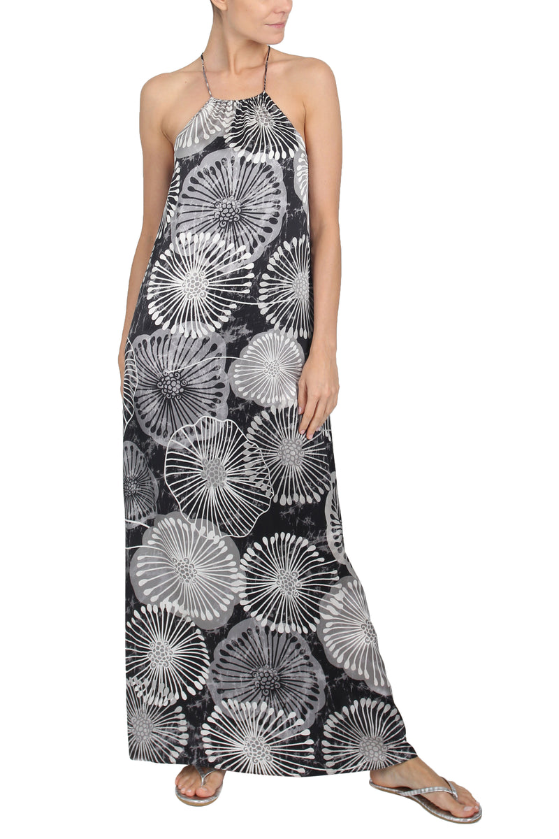 Printed Racer Back Long Dress