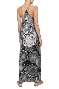 Printed Racer Back Long Dress