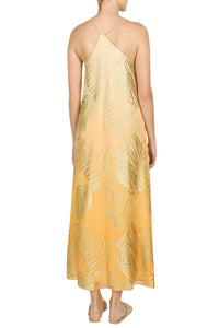 Ombre Palm Racer Back Long Dress