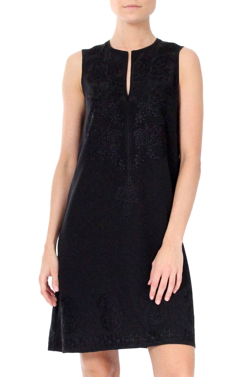 Sleeveless Silk Embroidered Tunic