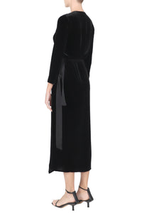Long Velour Wrap Dress