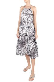Hibiscus Flower Printed Cocktail Dress