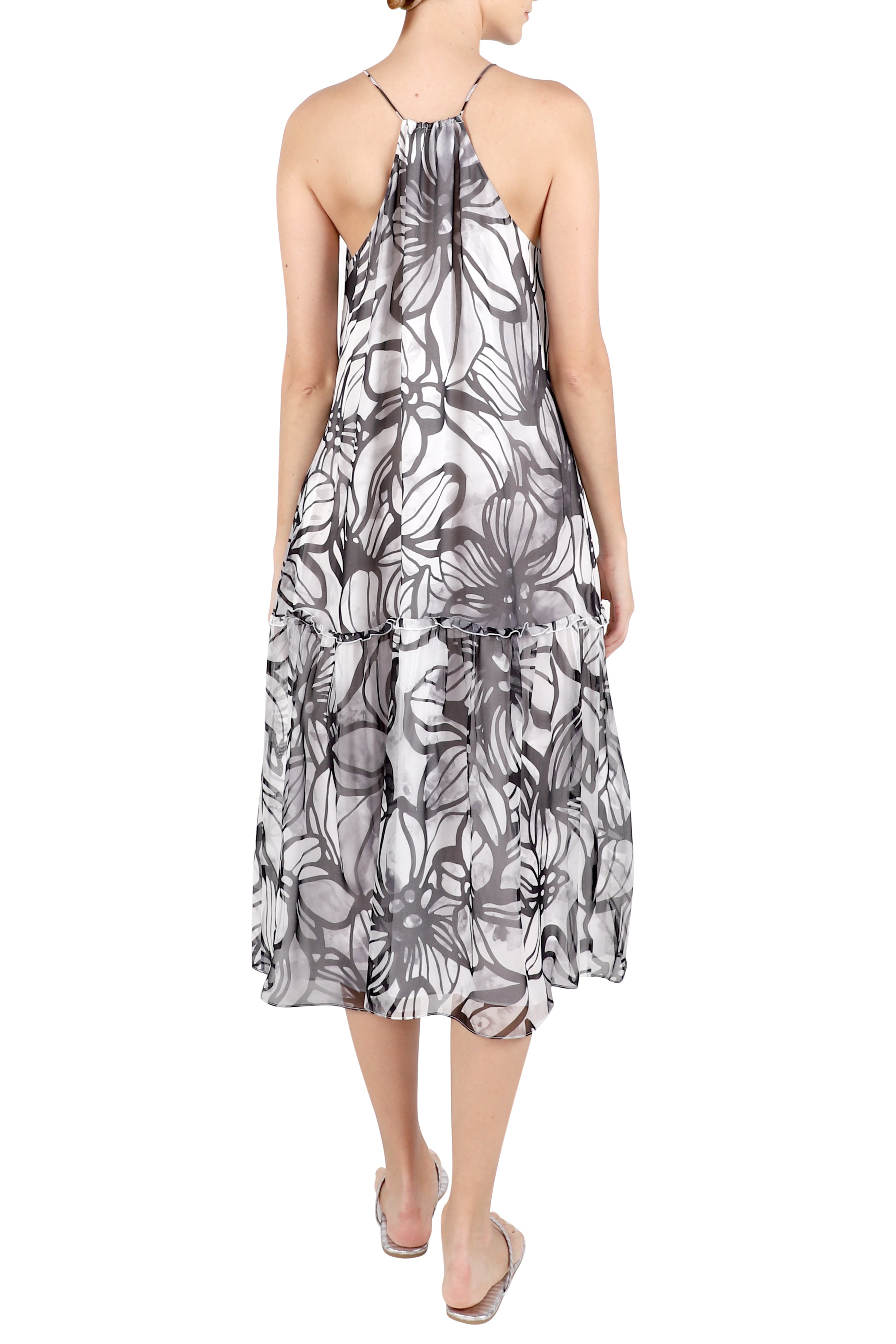 Hibiscus Flower Printed Cocktail Dress