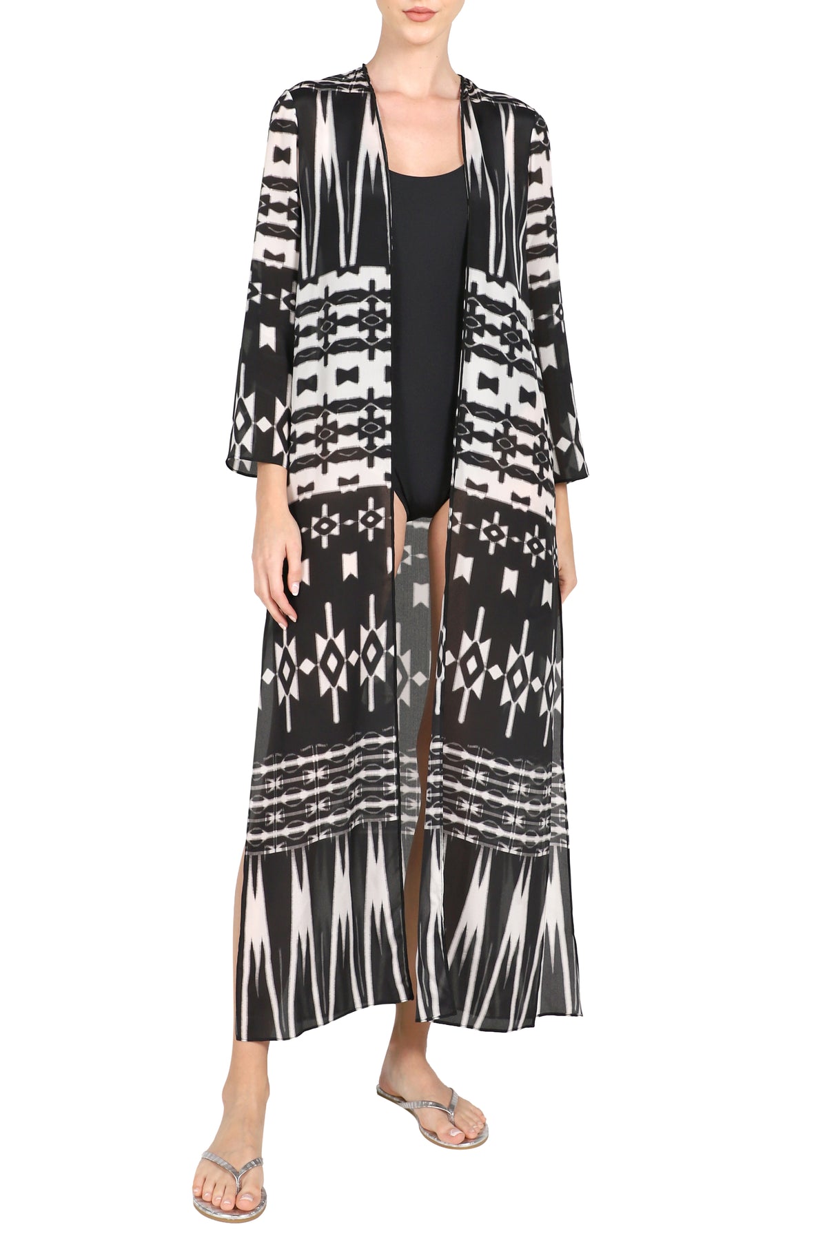 Straight Crepe de Chine Printed Cover Up