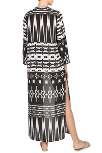 Straight Crepe de Chine Printed Cover Up