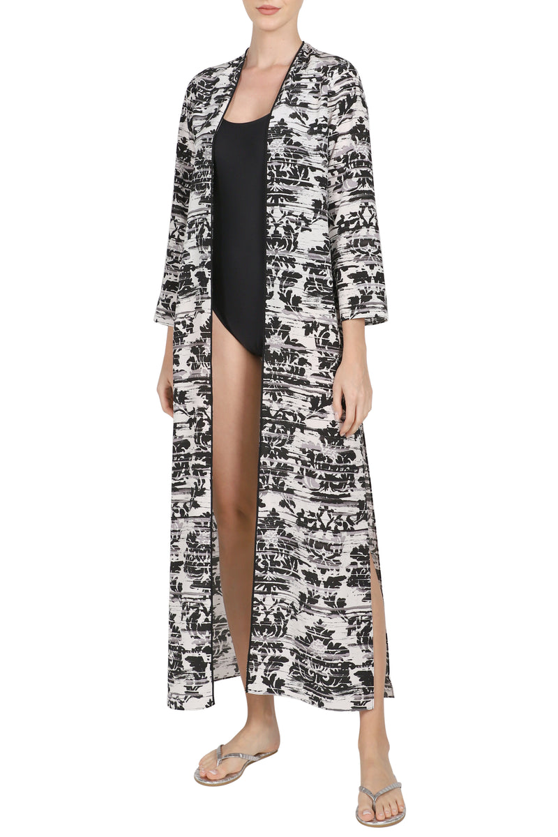 Straight Crepe de Chine Printed Cover Up