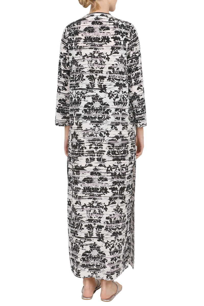 Straight Crepe de Chine Printed Cover Up