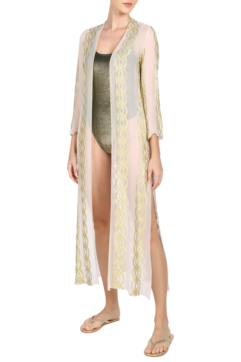 Horizontal Metallic Knot Cover Up