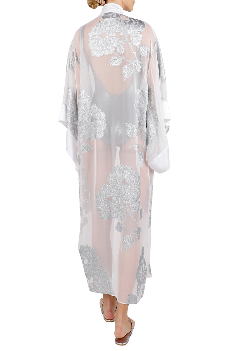 Metallic Oriental Flower Kimono Marie France Van Damme Metallic Oriental Flower Kimono Marie France Van Damme