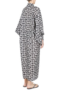 Printed Habotai Flower Cover Up