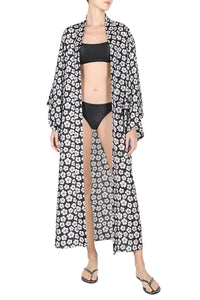 Printed Habotai Flower Cover Up